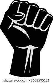 Labor Day silhouette power fist vector illustration