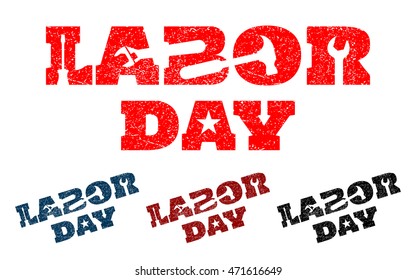 LABOR DAY stamp text isolate on white background