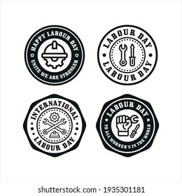 Colección vectorial de sellos del día laboral