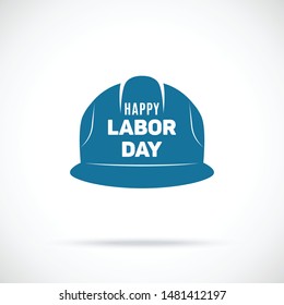 Labor day symbol. Safety helmet icon. Tribute builder. Vector illustration.