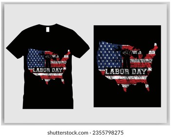 Labor day t -shirt design. Happy labor day t -shirt design. Typography, custom, vector t-shirt design. Funny gift labor t-shirt design for workers.