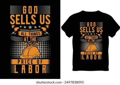 Labor Day t shirt design. Happy labor day. Vintage labor day t shirt design. Vintage t shirt design. Editable Happy labor day t shirt design.