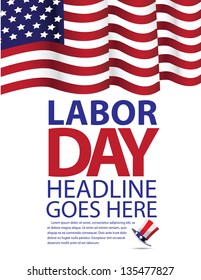 Labor Day Template. EPS 8 vector, grouped for easy editing. No open shapes or paths.