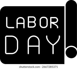 Labor Day Text Glyph Vector Icon Design
