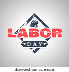Labor day text signs. Vector illustration.