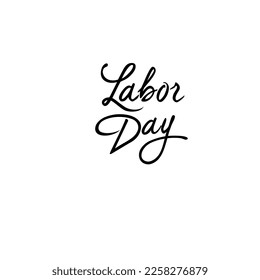 Labor Day, text, vector illustration on white