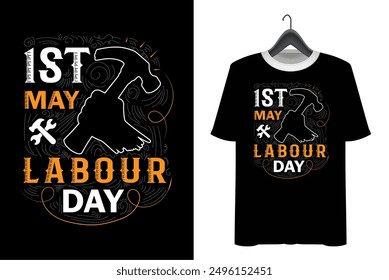 Labor Day T-shirt Design. Happy labor day. Print on Vector typograph may day t shirt design. 1 may world international labour day illustration