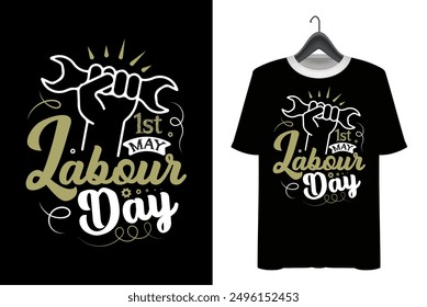 Labor Day T-shirt Design. Happy labor day. Print on Vector typograph may day t shirt design. 1 may laboour day