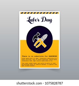 Labor day typographic card with creative design vector 