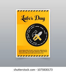 Labor day typographic card with creative design vector 