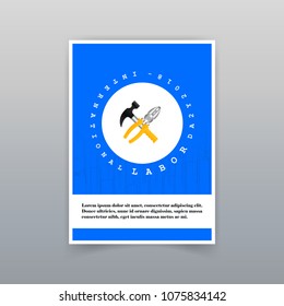 Labor day typographic card with creative design vector 