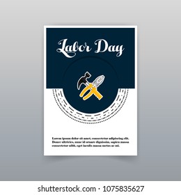 Labor day typographic card with creative design vector 