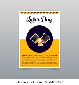 Labor day typographic card with creative design vector 