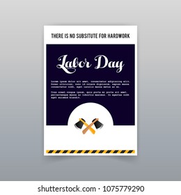 Labor day typographic card with dark background vector 