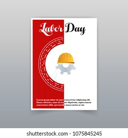 Labor day typographic card with red background