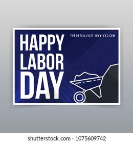 Labor day typographic design with blue theme vector 