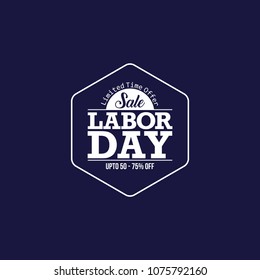 Labor day typographic design with blue theme vector 