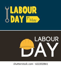 Labor Day typography engineer occupation vector illustration banner.