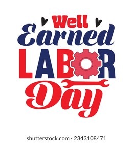 Labor day typography graphic design 