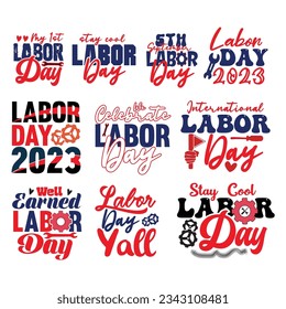 Labor day typography graphic design 