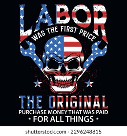 Labor day typography or graphics tshirt design 