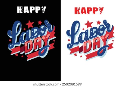 Labor Day. Typography label for USA Labor Day celebration. Happy Labor Day vector art.