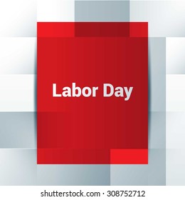 Labor Day typography on abstract red and gray Digital background. Vector illustration