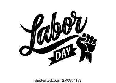 Labor Day Typography Silhouette Design for T-Shirts, Posters, and Printables