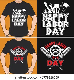 labor day typography t-shirt design. Ready to print for apparel, poster,Vector, illustration. Modern, simple,