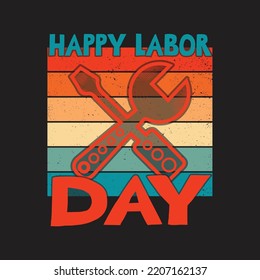 Labor Day Typography T-Shirt Design Vector File