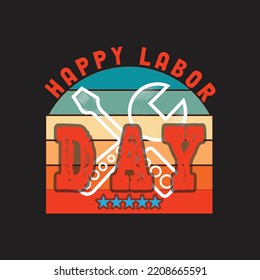 Labor Day Typography T-Shirt SVG Design Vector File