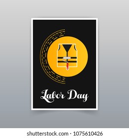 Labor day typogrpahic card with dark background vector 