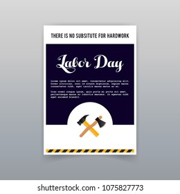 Labor day typogrpahic card with dark background vector 