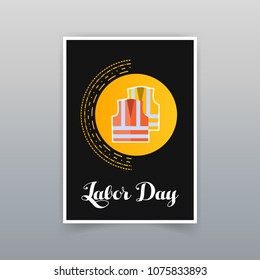 Labor day typogrpahic card with dark background vector 