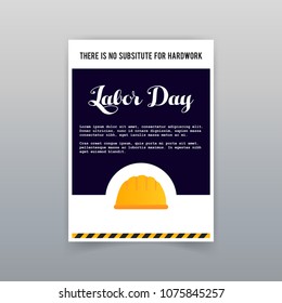 Labor day typogrpahic card with dark background vector 