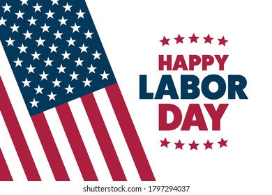 Labor Day in the United States. Holiday concept. Template for background, banner, card, poster with text inscription. Vector EPS10 illustration