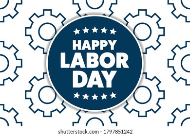 Labor Day in the United States. Holiday concept. Template for background, banner, card, poster with text inscription. Vector EPS10 illustration