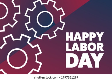 Labor Day in the United States. Holiday concept. Template for background, banner, card, poster with text inscription. Vector EPS10 illustration