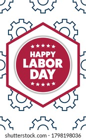 Labor Day in the United States. Holiday concept. Template for background, banner, card, poster with text inscription. Vector EPS10 illustration