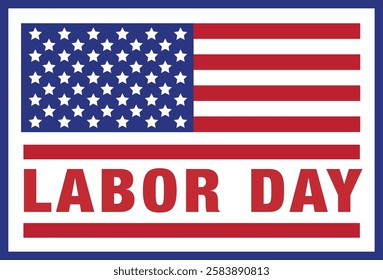 Labor Day, US Holiday, Happy Birthday, American Flag, USA, America, American Star, Stars and Strips, Patriotic, Vector, Logo