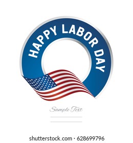 Labor Day USA flag color label logo icon