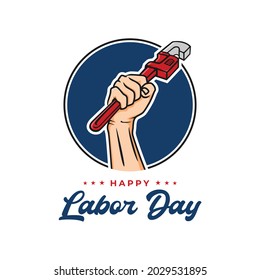 Labour Day USA Vektorgrafik für starke Männer. Arbeitstag Vereinigte Staaten von Amerika