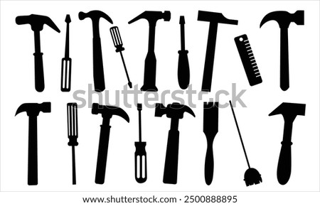 Labor Day Various hand tools vector silhouette icon set Stock Vector Adobe Stock