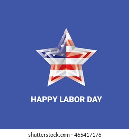 Labor day vector background. vector happy labor day poster or banner with with star. labor day sale