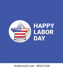 Labor day vector background. vector happy labor day poster or banner with with star. labor day sale