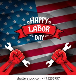 Labor day vector background. Usa Labor day vector banner or poster