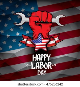 Labor day vector background. Usa Labor day vector banner or poster