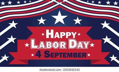Labor Day vector banner design. Happy Labor Day modern minimal graphic poster illustration.