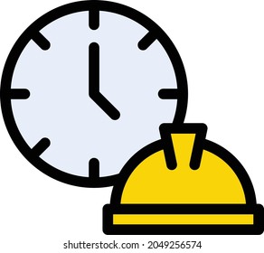 icono de línea de color vectorial de día laboral