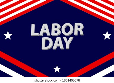diseño vectorial del día laboral y símbolo de la bandera de los Estados Unidos. Diseño de banderas del día laboral de la bandera de los Estados Unidos y estrellas para la plantilla